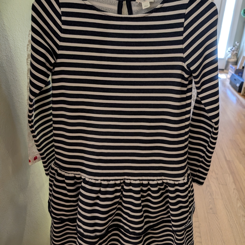 Girls Crewcuts Navy and White Striped Dress